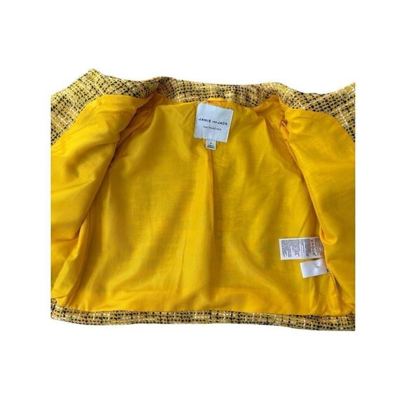 Janie and Jack Bouclé Balloon Sleeve Jacket size 8 Girls Golden Rod Yellow - Picture 5 of 8